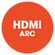 Una conexión de cable HDMI ARC